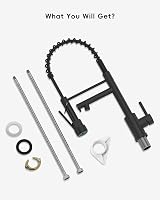 DAYONE Black Pull Down Kitchen Tap Dual Spout 360° Swivel SUS304 G1/2 UK view 9