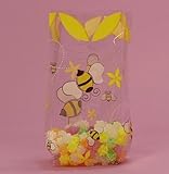 Bumblebee Printed Cello Goodie Bags - 20 Pack - 7.5in. x 3.5in. x 2in. by Generic
