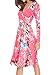 Simier Fariry Women's Long Sleeve Printed Floral Slim Swing Wrap Dress With Belt