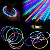 novelinks 11'' Glow Sticks Necklaces 100 Pack - Light up Toys Glowsticks Bracelets Assorted Colors in The Dark Light Sticks
