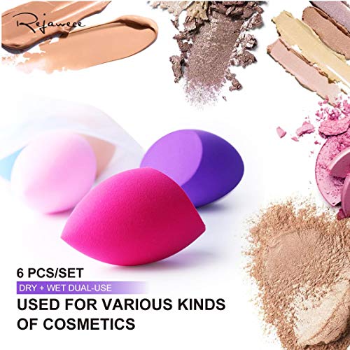 Makeup Sponge Set by Rejawece, Makeup Sponges Blender Beauty Foundation Blending Sponges, Flawless for Liquid, Cream, and Powder, Multi-colored Makeup Sponges - 6 Pcs Set