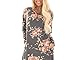 Xuan2Xuan3 Women Floral Print Pullover Sweatshirt Dress Long Sleeve Tunic Loose Casual Short Mini T Shirt Dresses