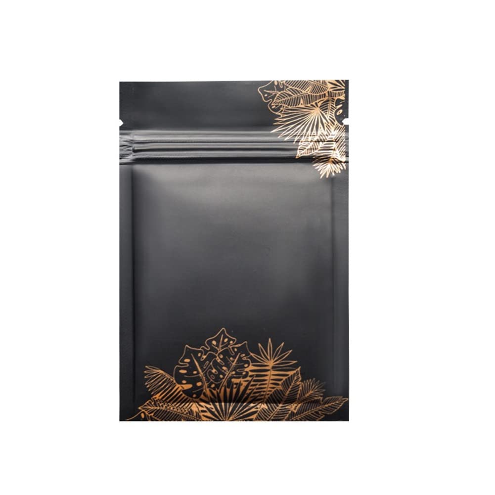 Photo 1 of 100PCS Gold Leaf Bag For Candy Coffee Mylar Food Saver Storage Disposable Snack Container Ziplock Packet Biscuit Resealable Thick Aluminum Foil Sample 3.1x4.7in