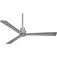 Minka-Aire F787-SL Simple 52 Inch Outdoor 3 Blade Ceiling Fan with DC Motor in Silver Finish