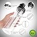 Infuser Water Bottle 25oz Sport Bottles with Dual Fruit Infusion Strainers, Leak-proof Flip Top Design, Anti-slip BPA Free Tritan Water Bottle by Ingenuity & Senhs (Black)