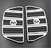 HK Motorcycle Chrome Skull Zombie Passenger Footboard Insert Kit Traditional Shape TOURING FLHT FLT FLTR FLHR FLHS SOFTAIL FLSTC FLSTN FLSTF FLSTS DYNA FLD MODELS WITH D STYLE FOOTBOARDS