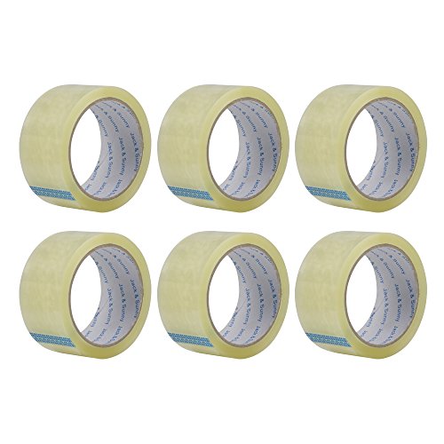 Jack&Sunny Heavy Duty Packing Tape Low Noise 1.88 Inch x 54.6 Yard（Pack of 6 Rolls) Industrial Packaging Tape Great for Packing Shipping Moving Depot&Storage Clear - Thumbnail 6