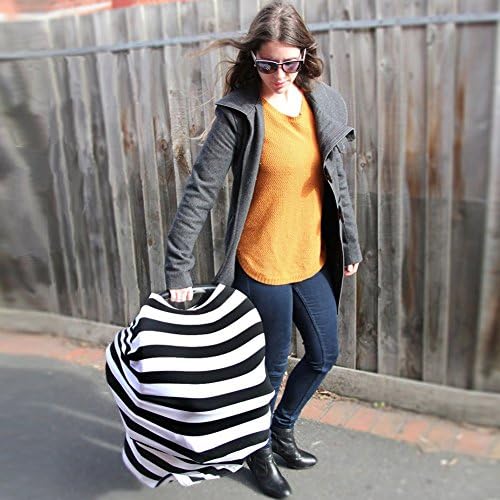 Gembaby Ultrasoft Nursing Cover, Car Seat Canopy, Breastfeeding For Nursing Moms(Black &amp; White Stripes)