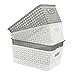 Doryh 4-Pack Small Plastic Storage Basket, Grey
