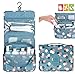 EPQUEEN Travel Toiletry Bag Hanging Cosmetic Makeup Organizer Women Travel Makeup Bag for Toiletries Gifts for Monther Girls Blue Flower