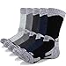 YUEDGE 5 Packs Men's Antiskid Wicking Outdoor Multi Performance Hiking Cushion Socks, Men shoe 7-10.5 US Size