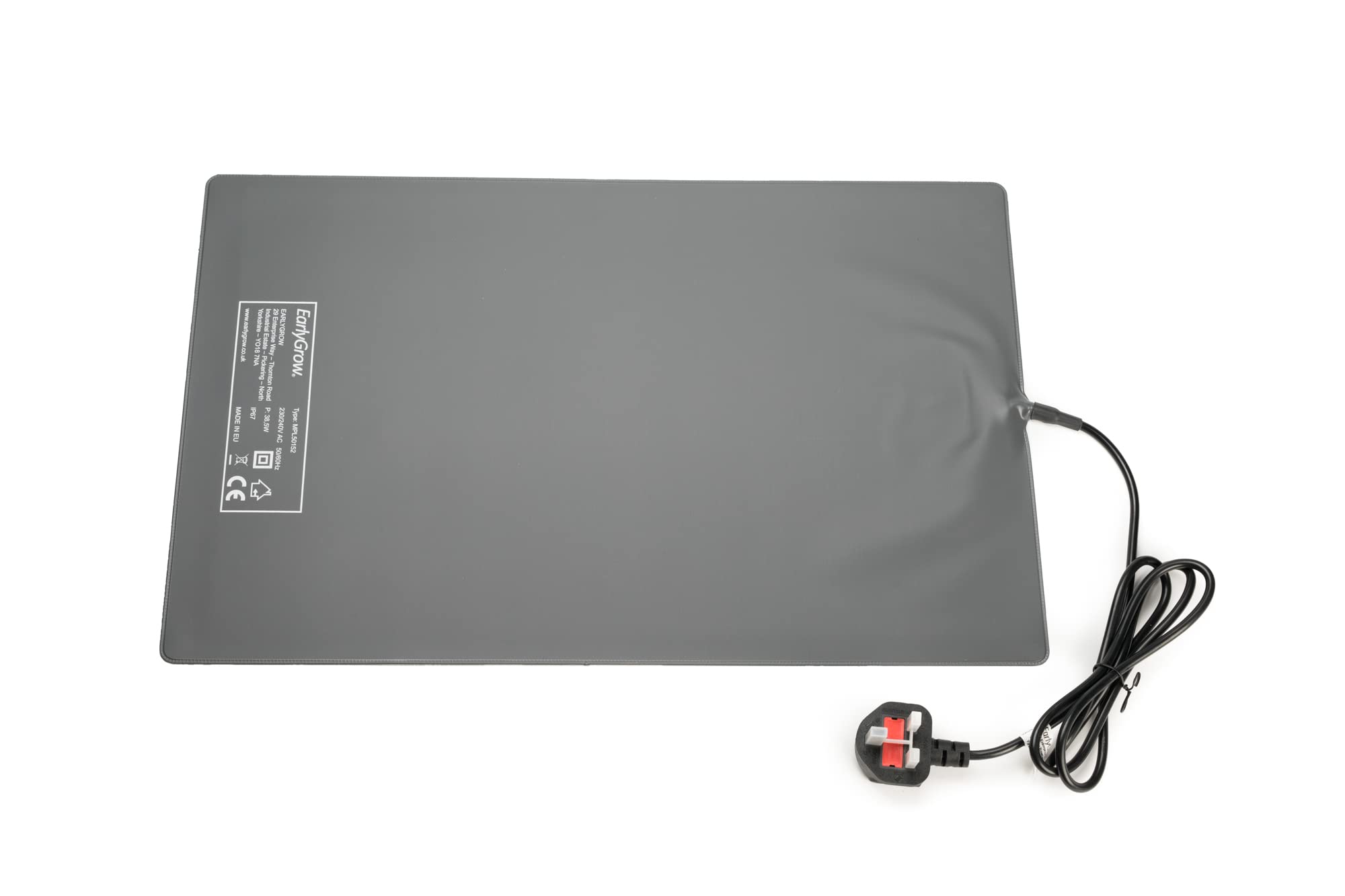 EarlyGrow MPL50152 Large PVC Heated Propagator Mat Water Resistant for Indoor Hydroponic Seed Germination and Plant Growth - 38.5w - 55x35cm