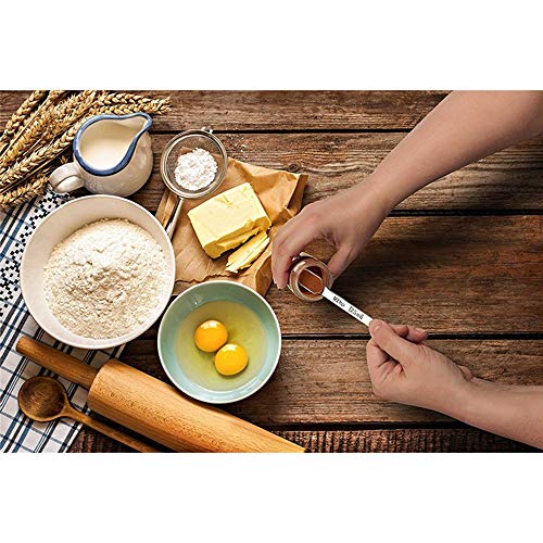 Connyam Set of 6 Professional Heavy Duty Stainless Steel Kitchen Measuring Spoons, Measuring Dry and Liquid Ingredients, for Baking Cooking and Medicine - Thumbnail 3