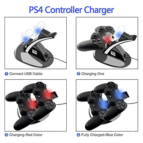 4 Controller+Charger+Charging+DualShock+PlayStation+4