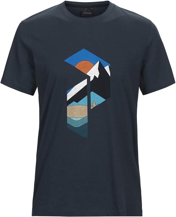 Amazon Peak Performance ピークパフォーマンス Explore Tee P Logo Pr エクスプロ ティー ロゴ プリント メンズ 2z8 Blue Steel S Tシャツ カットソー 通販