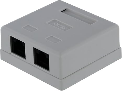 NavePoint Cat5e Ethernet caja de montaje en superficie 2 puertos: Amazon.es: Electrónica