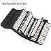 Niutop 80 Slots Marker Pen Case Markers Carrying Bag Holder for Alcohol Marker and Art Sketch Marker, Permanent Paint Marker, Dry Erase Marker, Repair Marker Pen, Color Highlighter (80 Black)