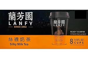 LAMARTI LAN FONG YUEN Silky Milk Tea - A Luxurious Treat in 8 Convenient Ready-to-Go Cups, Each 9.5 oz Package Brimming with Delight