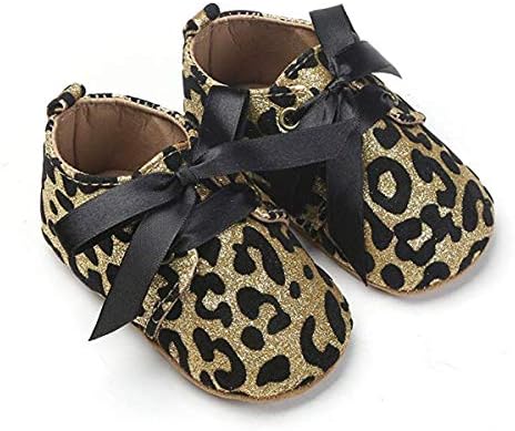 Baby Girls Toddler Shiny Pattern Shoes Leather Bling Shoes Anti-Slip Soft Sole Bowknot Party Wedding First Walking Shoes