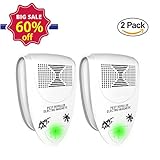 GUGER Ultrasonic Pest Repeller Pest Control, Spider repellent, Electronic Plug In Pest Repeller- Repels Mice,Roaches,Spiders,Other Insects,Non-toxic Environment-friendly, Humans & Pets Safe -2 Pack