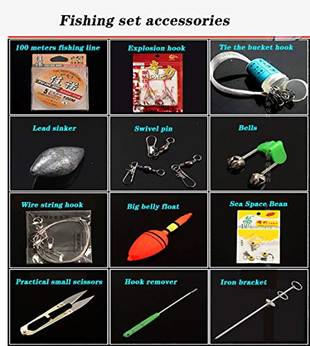 Angelrute Set, Angelrute Set Komplett Mit Mini-Rollen Angel Set-Köder-Haken Tasche Combo Kit Tackle Spinning, Angel Rod… – Bild 3