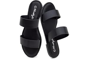 Herstyle Flat Sandals for Women – Slip-On Two Strap Slides with Cushioned Footbed | Comfortable Open Toe Dressy Casual Summer Sandals for Daily Wear, Trendy 2025