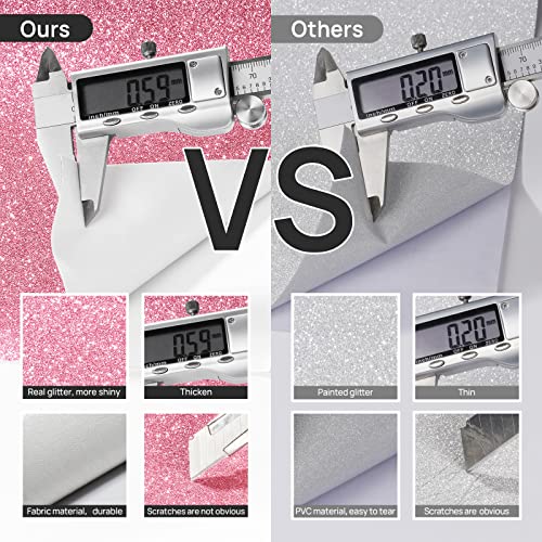 Stickyart Light Pink Glitter Wallpaper Peel and Stick Glitter Contact