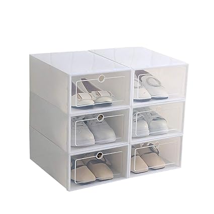 Maritown Shoes Box Plastic Stackable Flodable Diy Shoe Drawers