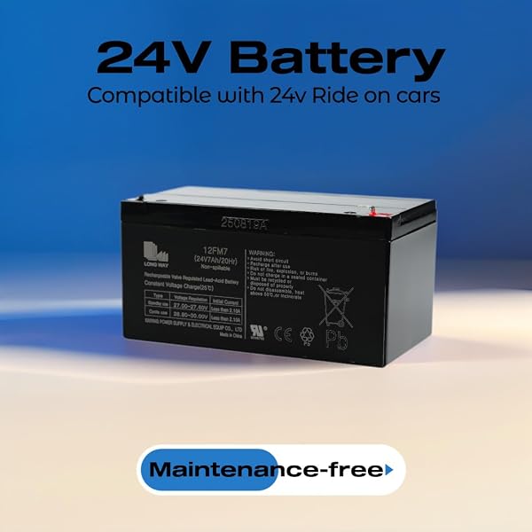 FACJOYMOOU 12FM7 24V7AH/20HR 24 VOLT BATTERY FOR KIDS RIDE ON TOYS VALVE REGULATED SEALED LEAD-ACID BATTERY