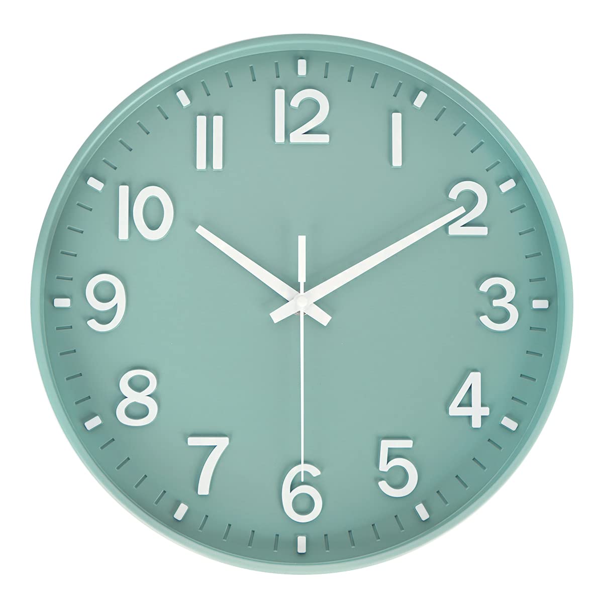 HZDHCLH Wall Clock 12 Inch Silent Non Ticking Clock for Living Room Bedroom Kitchen Office（Green） — image 1