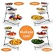 3 Tier Oval Bowls with Metal Rack,Food Server Display Stand, Three Serving porcelain Bowls set,Dessert Appetizer Snack Server