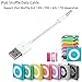 iPod Shuffle Cable, DISDIM 2 Pack 3.5mm Jack/Plug to USB Charger Sync Data Transfer Charging Cable for Apple iPod Shuffle 3rd / 4th / 5th / 6th / 7th Generation