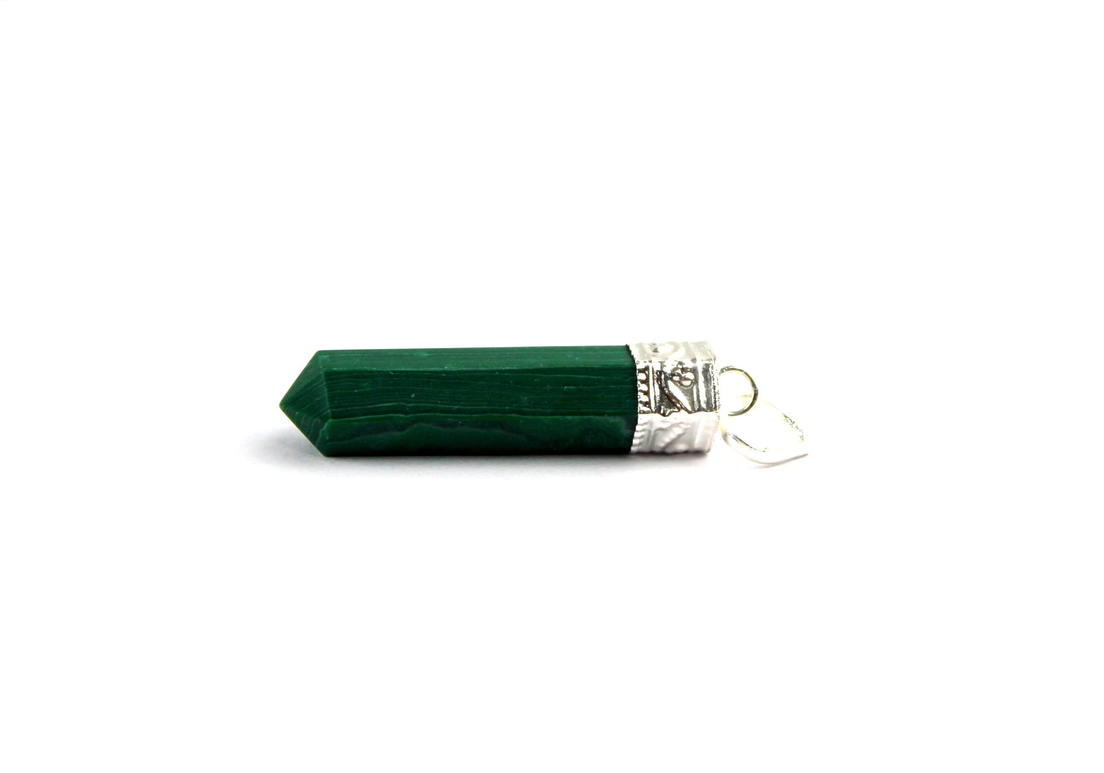 Jet International Malachite Point Pendant Gemstone Healing Reiki Chakra Balancing
