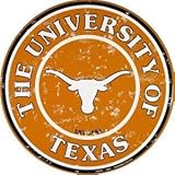 Texas Longhorns 12 Inch Embossed Metal Nostalgia Circular Sign