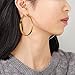 wowshow Large Hoops Earrings for Women, Big Hoop Earrings 14K Real Gold Plated Flat Gold Hoop Earrings for Women Lightweight