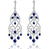 14K Gold Crystal Tassel Chandelier Earrings for Womem,Vintage Style Moissanite Drop Dangle Statement Earrings,Fashion Jewelry Gift for Mom,Girlfriend,Wife