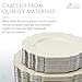 PARTY DISPOSABLE 40 PC PLASTIC PLATE SET | 20 Dinner Plates | 20 Side Plates | Heavyweight Plastic Dishes | Elegant Fine China Look | for Upscale Wedding and Dining - Baroque, Ivory