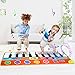 Cyiecw Piano Music Mat, Music Dance Mat Keyboard Playmat with 19 Keys Piano Mat, 8 Selectable Musical Instruments Build-in Speaker & Recording Function for Kids Girls Boys, 58.26 x 23.62 inches