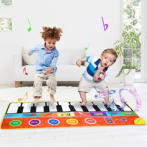 image for Cyiecw Piano Music Mat, Music Dance Mat Keyboard Playmat with 19 Keys 