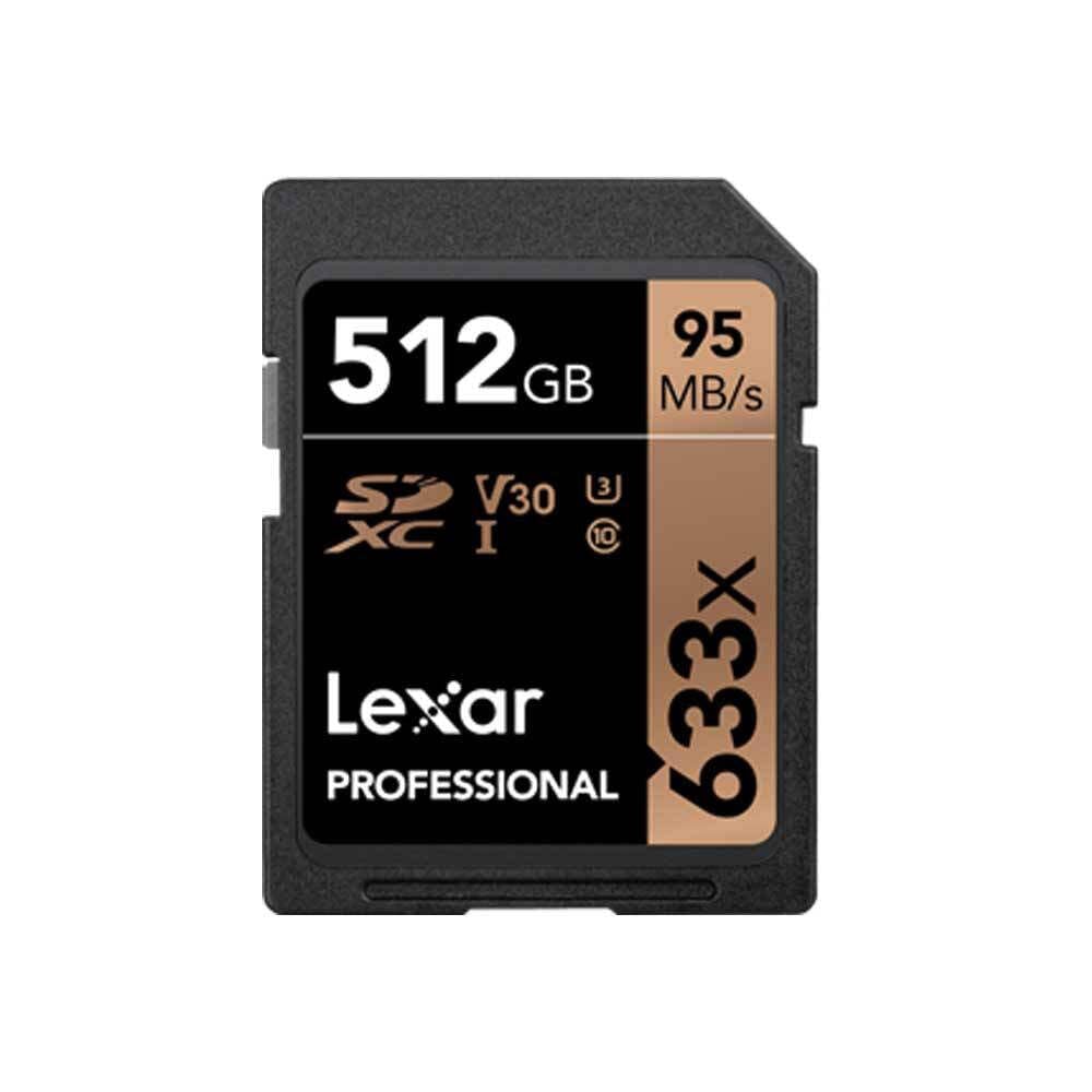 Lexar Professional 633x SD Card 512GB, SDXC UHS-I Card, Up To 95MB/s Read, for Mid-Range DSLR, HD Camcorder, 3D Cameras (LSD512CBEU633)