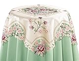 Embroidered Rose Decorative Table Linens, Square
