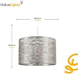 MiniSun Moroccan Style Silver Chrome Ceiling Pendant Shade 300mm view 4