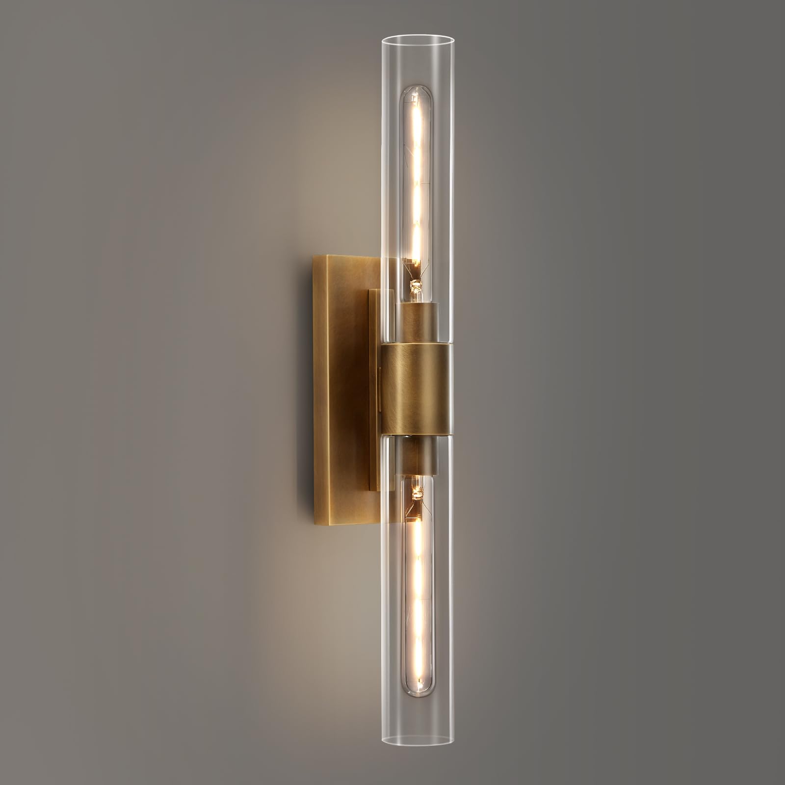 Photo 1 of SHEKAITAO 24.8" L Minimalist Style Wall Sconces 2-Lights Brass Wall Lights Fixtures Morden Cylinder Wall Light for Bathroom Vanity Light Indoor Wall Mounted Lamps for Living Room,Bedroom,Hallway