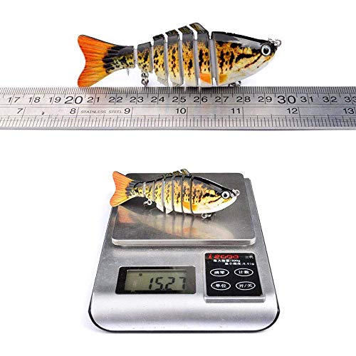 Dream Travel Artificial Fishing Lure Bait 5PCS 7 Sections Multi Jointed Lifelike Swimbait Lures Hard Crank Baits Hooks
