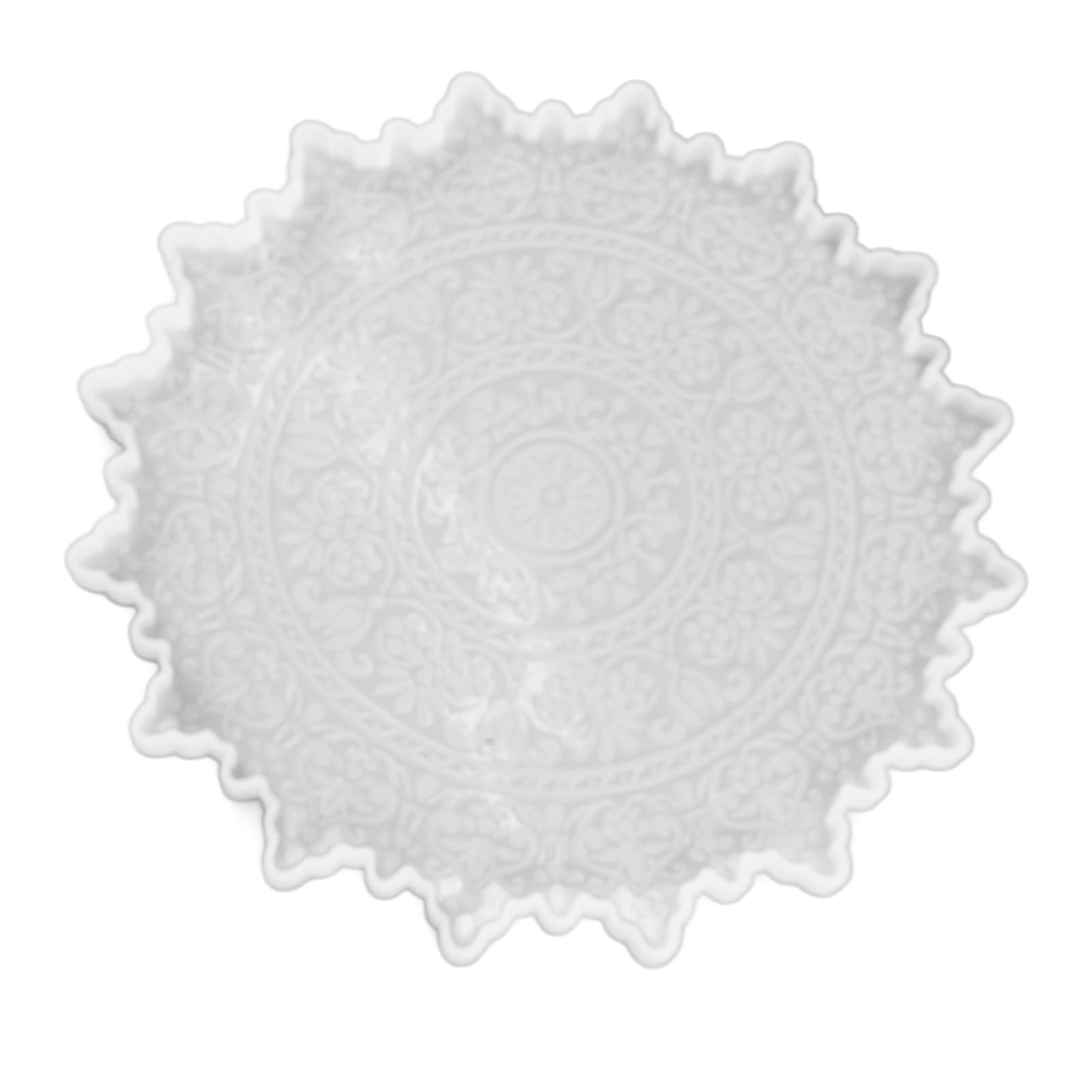 Resin Tray Mould, 9.4in Silicone Resin Mould, Reusable Coaster Mould for Resin Casting, Flower Shape Resin Casting Mould for DIY, Home Decoration (Mandala Pattern Fruit Plate Mould)