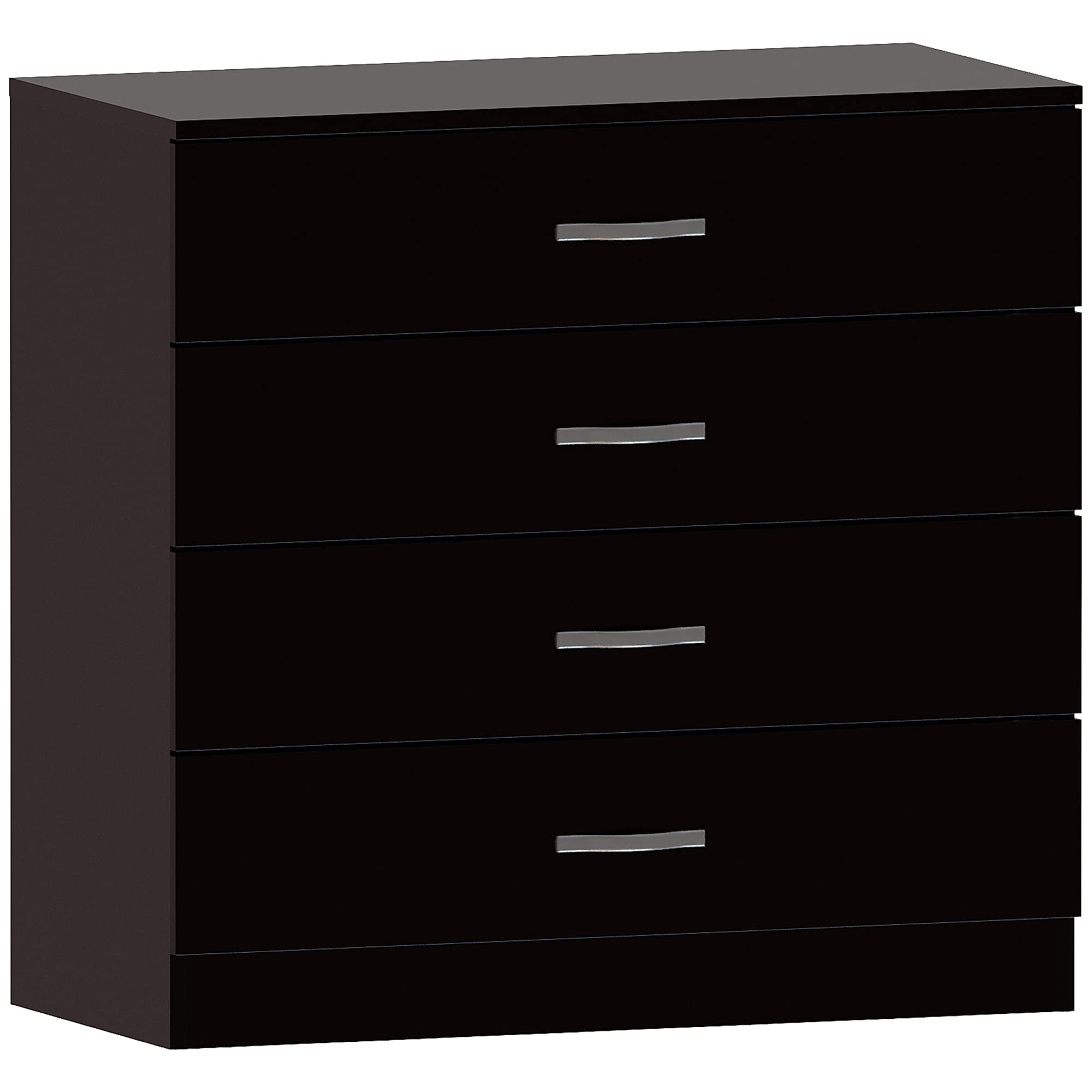 Vida Designs Riano 4 Drawer Chest of Drawers, Metal Handles and Runners, Anti-Bowing Drawer Support, Bedroom, Nursery Furniture, Black