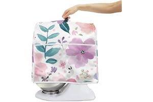 BVBOX Dust Cover Compatible with Stand Mixer, Cloth Cover with Pockets for Stand Mixer and Extra Accessories (Flower-4, XS(for 4.5-5 qt Mixer))