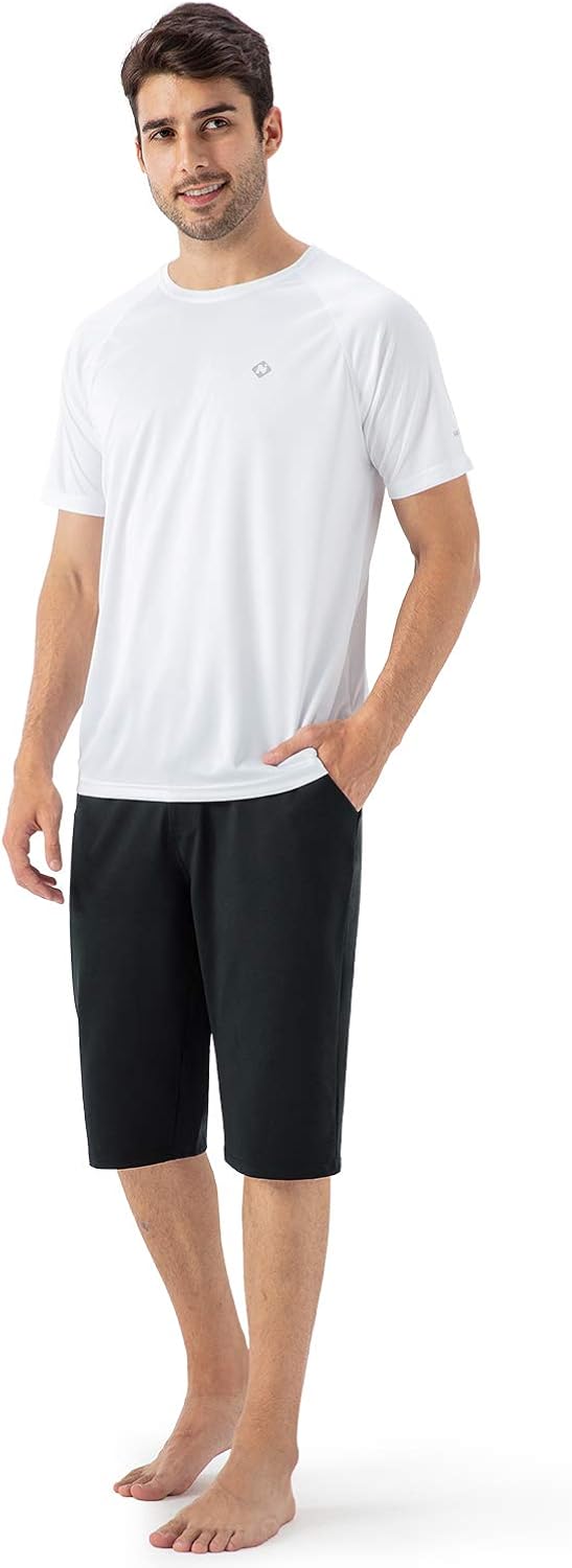 Naviskin Men's 14" Inches Athletic Shorts Lightweight Home Workout Yoga Fitness Walking Running Casual Shorts with Pockets: Clothing