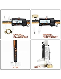 Mitutoyo ABSOLUTA 500   196   20 digital Calibre, acero inoxidable, con pilas, Rango pulgadas métrica, 0   6", +  0.001 "Precisión, resolución de 0.0005"