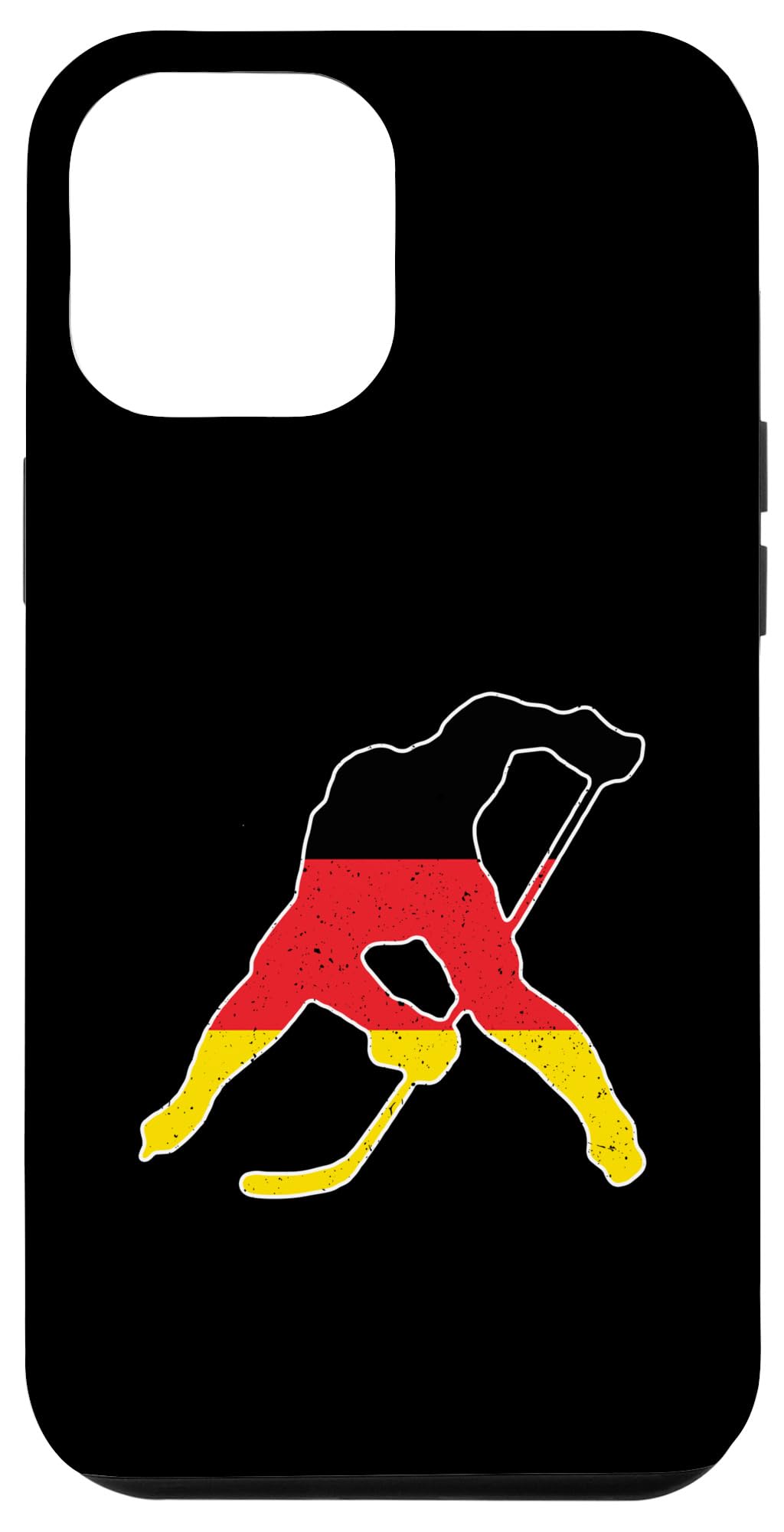 iPhone 14 Pro Max Vintage Germany Flag In German Hockey Player Silhouette Case